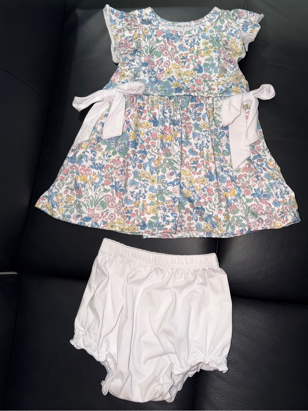 Toddler Floral Tunic Dress with White Bloomers - Pastel Floral